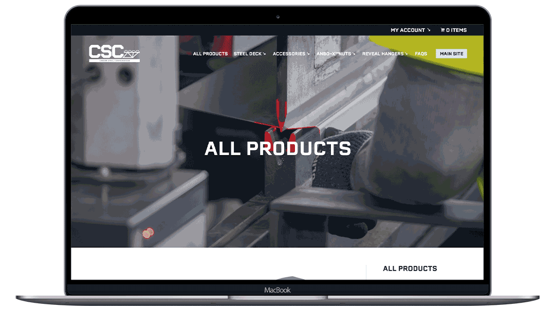 laptop screen with CSC shop